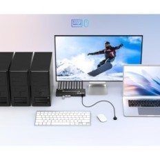 KVM USB 3.0 διακόπτη 4-θύρας HDMI 4 υπολογιστές 1 οθόνη 4K @ 60Hz 4 USB KC-KVM401A
