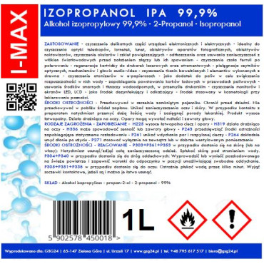 Isopropylalkohol IPA IPP IP 99,9% 1L