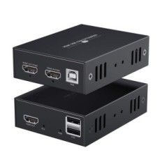HDMI KVM Extender 50m pārsūtīšana Video 1080p, izmantojot Ethernet kabeļu izstādi