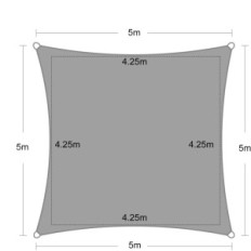 Vela Sail Haikus 5x5 m Impermeabile PES Terrazza Patio UV