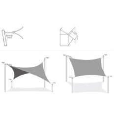 Ιστιοφόρο Sail Haikus 5x5 m Αδιάβροχη Pes Terrace Patio UV