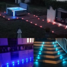 Bojāti LED grīdas lampas Pagriezās 20 gabalu RGB 31mm IP67 0.6W