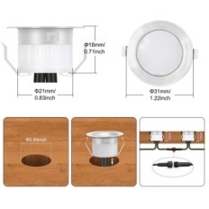 Skadet LED gulvlamper Innfelt 20 stk RGB 31mm IP67 0.6W