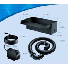 Cachoeira solar para malha de água Biling 30 cm de aço inox 2500 l / h