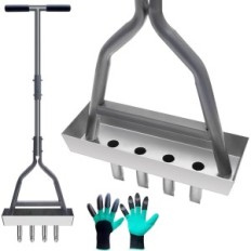 Usado Jaogaus LaGn Aerador 4 Dentes de metal com bandeja e bandeja de jardim