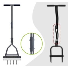 Brugte Jaogaus græsplæne Aerator 4 metal tænder med bakke og havebakke