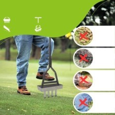 Gebrauchte Jaogaus Rasenbelüfter 4 Metallzähne mit Tablett und Gartenfach