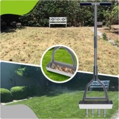 Gebrauchte Jaogaus Rasenbelüfter 4 Metallzähne mit Tablett und Gartenfach