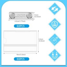 Magnētiskais identifikators FACCITO 9x5,5 cm PVC 60 gabaliem