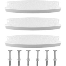 Graus para uma escada de bacia 3 PCs. Plástico branco com 6 parafusos universais