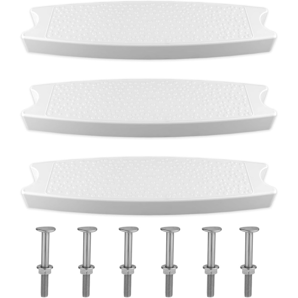 Graus para uma escada de bacia 3 PCs. Plástico branco com 6 parafusos universais