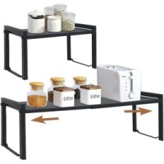 Zapato de estante para la cocina 66 cm Organizador de Zenmaarket para especias 2 PCS. Negro
