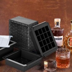Μορφή για μεγάλους διαφανούς παγάκια 3/4 "x2" 16 κύβοι για ουίσκι και κοκτέιλ