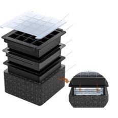 Forma per grandi cubetti di ghiaccio trasparente 3/4 "x2" 16 cubi per whisky e cocktail