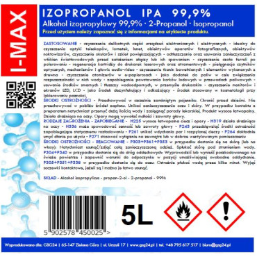 Ισοπροπυλική αλκοόλη IPA IPA ISOPROPANOL 99,9% 5L