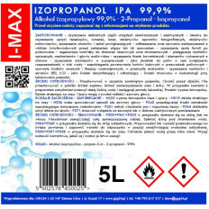 Alkohol izopropylowy Izopropanol IPA I-MAX 99,9% 5L