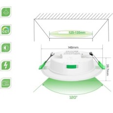 Plafonniers LED 10W avec couleur ajustable 12 pièces