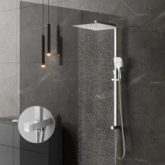 Douchesysteem Komiro Square 30x30 cm met regenboog (met defect)