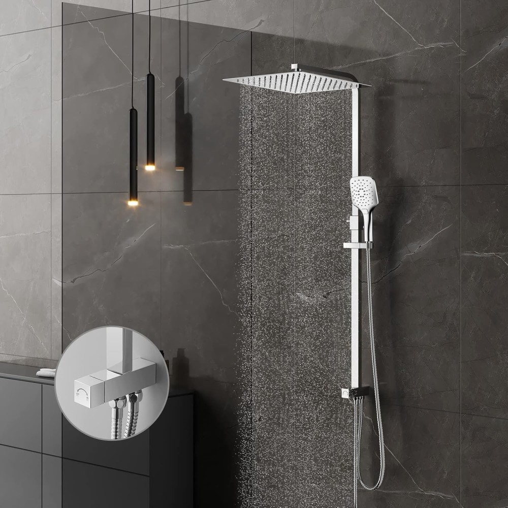 Tuš sistem Komiro kvadrat 30x30 cm z mavrico (z napako)