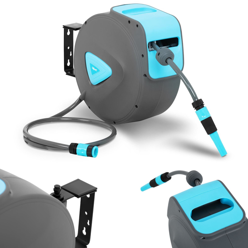 Automatinis sienos būgnas su sodo žarna 15m + 1.5m 1/2 ''