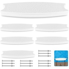 Graus para a escada da piscina 6 PCs. Branco Universal 18 "com 12 parafusos de aço