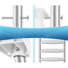 Gradi per la scala del biliardo 6 pezzi. Bianco universale 18 "con 12 viti in acciaio