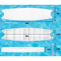 Grados a la escalera de la piscina 6 PCS. Blanco universal 18 "con 12 tornillos de acero