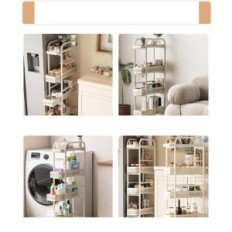 Keukentrolley op wielen Umdonx 4-niveau Witte mobiele tentoonstelling