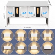 Λάμπα τοίχου LED 24 σε λευκό ρυθμιζόμενο IP65 3000 K CWYCFW DCL002D 4 PCS.