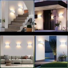 Lampada da parete LED 24 in bianco regolabile IP65 3000 K CWYCFW DCL002D 4 PCS.