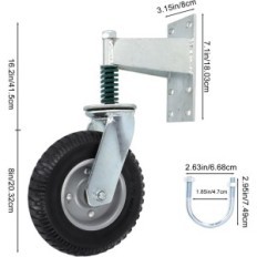 Pyörä portille 20,3 cm 272 KYG, joka on valmistettu hiihtävästä teräksestä kumitalossa ja maatilassa
