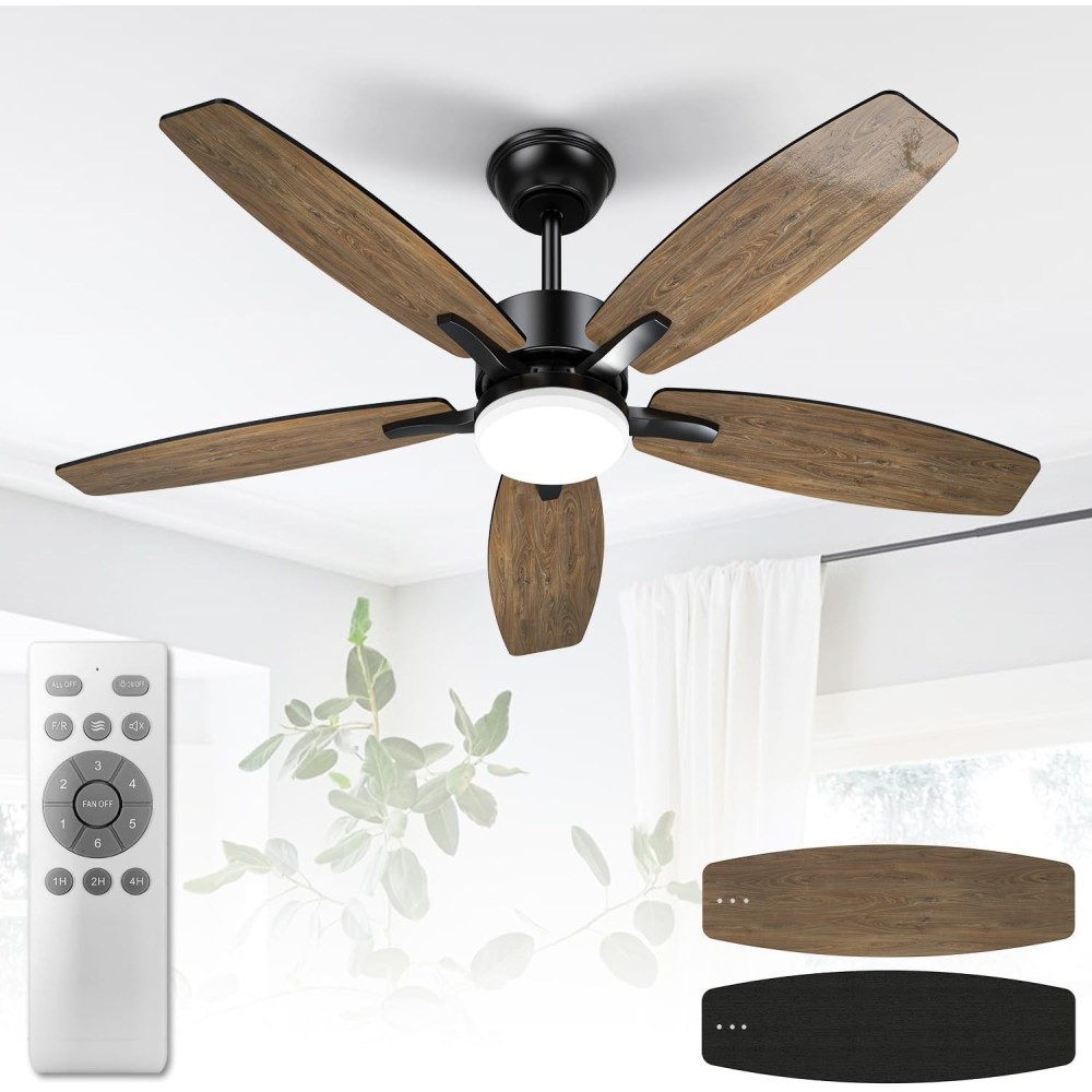 Stropni ventilator iz lesa Mefine 106 cm z razsvetljavo in daljinskim upravljalnikom