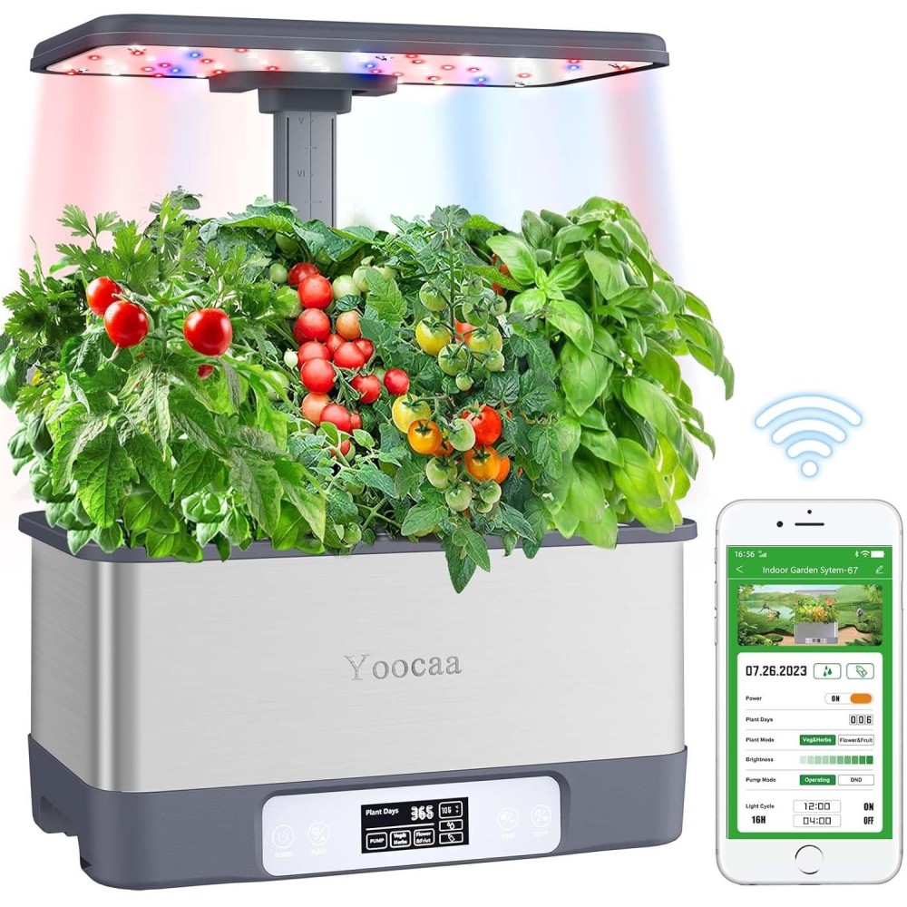 Hydroponic Yoocaa IGS-67 Wachsendes System mit Lampe und Anwendung 8 Töpfe