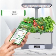 Hydroponic Yoocaa IGS-67 rastoči sistem z žarnico in aplikacijo 8 lončkov