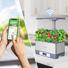 Hydroponic YOOCAA IGS-67 growing system with lamp and application 8 pots