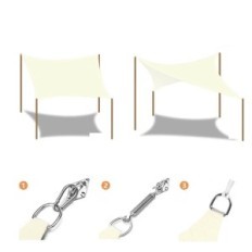 Used Sung Sail Dripex 5x7 M Creamy Waterproof 95% UV