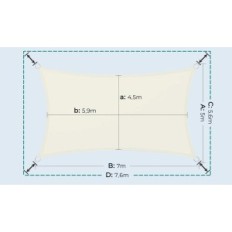 Brugt SUNG SAIL DRIPEX 5X7 M CREAMY VANDSPROOF 95% UV