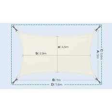 Gebruikte Sung Sail Dripex 5x7 M Romig Waterdicht 95% UV