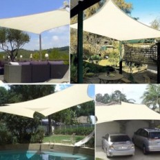 Usado Sung Sail Dripex 5x7 m cremoso impermeável 95% UV