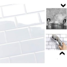 Adesivos 3D em yoillione 20 pcs. PVC branco mais espesso para a cozinha e banheiro