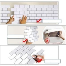 Pegatinas 3D en Yoillione 20 PCs. PVC blanco más grueso para la cocina y el baño