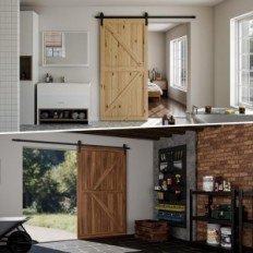 Stumdomų durų komplektas 213 cm Juoda J tsmst A07SFS paroda