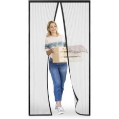 Magnetinė tinklai durų uodai 95x205 cm juoda paprasta surinkimas