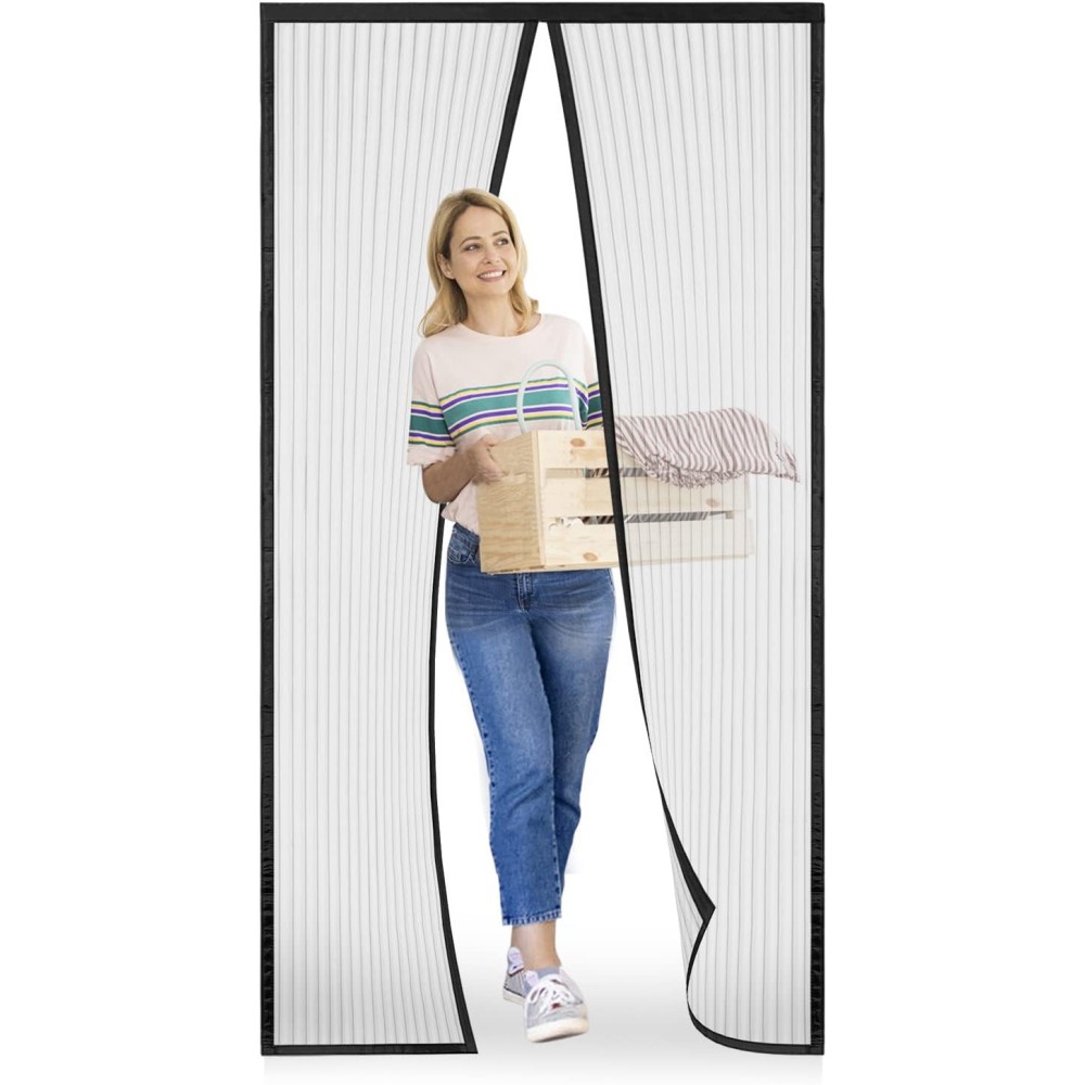 Magnetic Mesh for Door Mosquitoes 95x205 cm Svart Easy Assembly