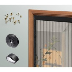 Magnetinė tinklai durų uodai 95x205 cm juoda paprasta surinkimas