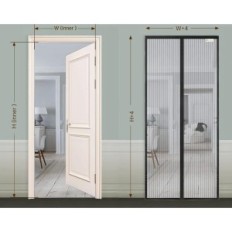 Magnetic Mesh for Door Mosquitoes 95x205 cm Svart Easy Assembly