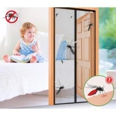 Magnetic Mesh for Door Mosquitoes 95x205 cm Svart Easy Assembly