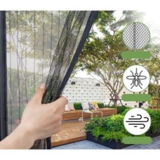 Magnetisk mesh til Door Mosquitoes 95x205 cm Black Easy Assembly