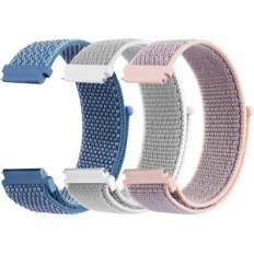 Smartwatch heveder 20mm szilikon Musust 3 db szürke / rózsaszín / kék velcro