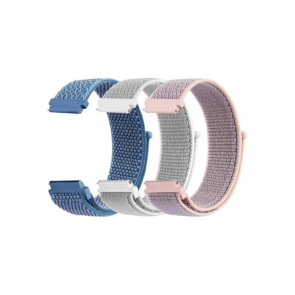 Παρακολουθήστε το smartwatch σιλικόνη 20mm Muzust 3 τεμ. RZEP Szary / ροζ / μπλε